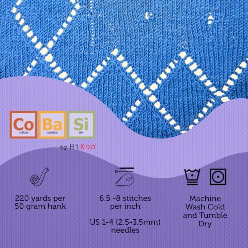 HiKoo CoBaSi Sock Yarn, Cotton, Bamboo, Silk, 220 yd, #033 Red Hat