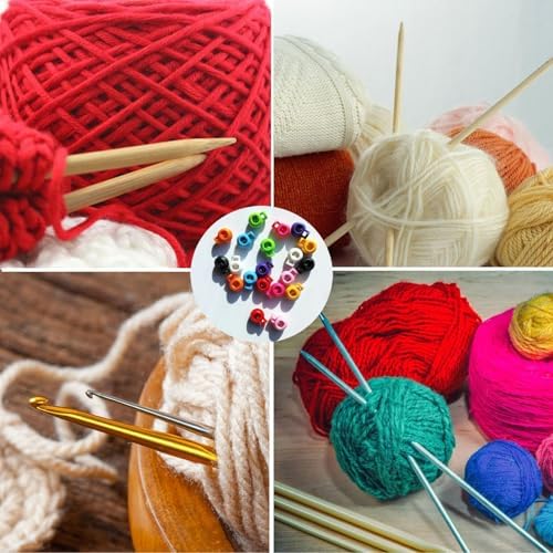 20Pcs Knitting Needle Stoppers, Needle Point Locks, Plastic Stitch