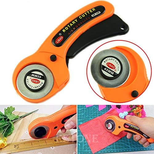 Rotary Cutter with 5 Pcs 45mm Rotary Spare Blade Refill Set - Alloy