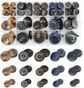 Assorted Buttons for Sewing Crafts,135Pcs 4-Hole Round Blazer Buttons
