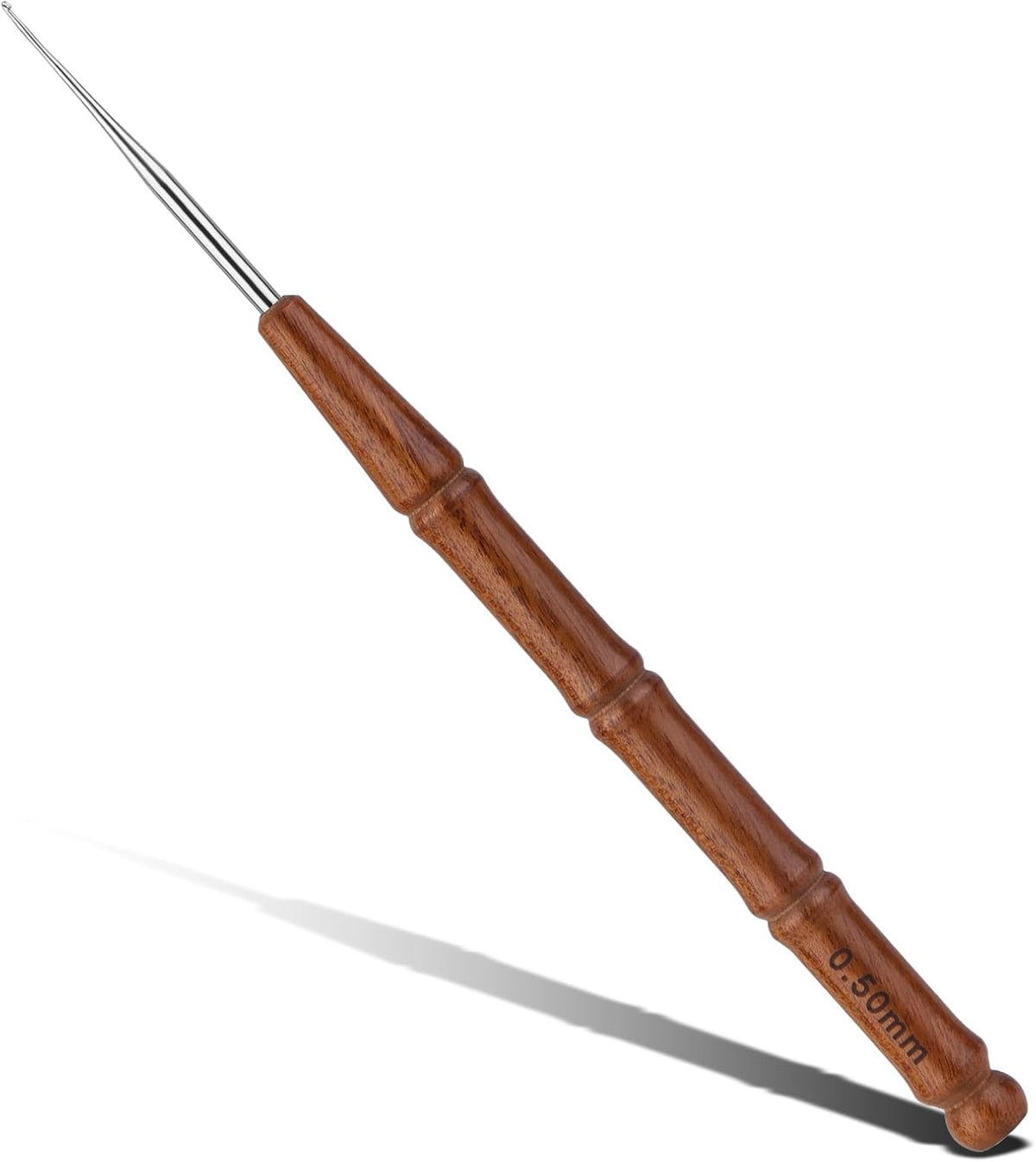 Wuadua 0.5mm Crochet Hook Ergonomic Crochet Hooks with Wooden Handle