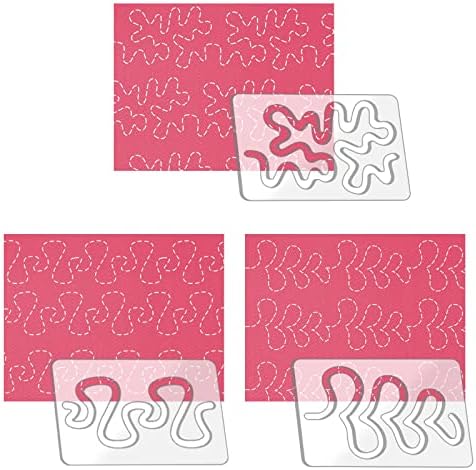 Kapyoo 3Pcs Free Motion Quilting Rulers and Templates Set Quilting