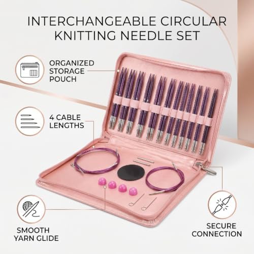 ZAICOLER 10 Pairs Interchangeable Circular Knitting Needle Kit for