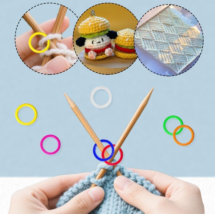 ZH Hard Stitch Ring Markers for Knitting/Crochet/etc