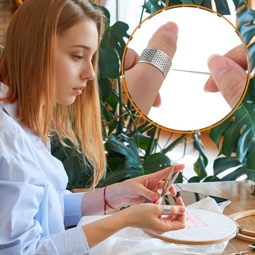 Colaxi 5Pcs Sewing Thimble Sewing Thimble Finger Protector Alloy