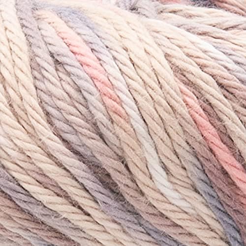 Lion Brand Yarn, Pima Cotton Crochet Yarn, Pink Mist, Multi Stripes