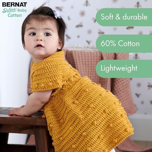 Bernat Softee Baby Cotton Yarn for Crocheting Soft, Aqua Mist, 3-Pack