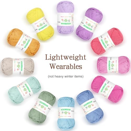 Katech 1OO% Cotton Yarn for Crocheting & Knitting–Baby Cotton Yarn (D)