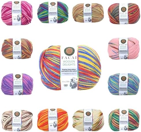Facai Blend Merino Wool Yarn for Knitting - Worsted Weight,197yds