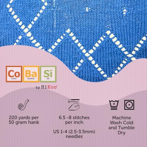 HiKoo CoBaSi Sock Yarn, Cotton, Bamboo, Silk, 50g, 220 yd, #110