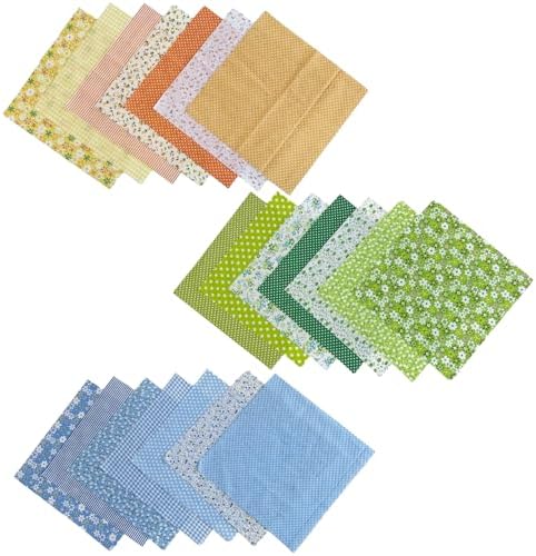 21Pcs 10in Cotton Fabric Squares Patchwork Quilting Bundle Yellow