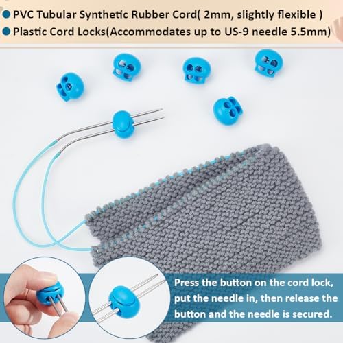 NBEADS 9.8 Yards Stitch Keeping Cords, 2mm Hollow Rubber Tubing