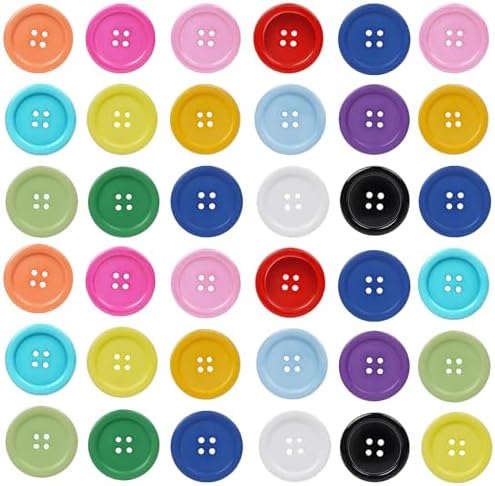 Chenkou Craft Mix Color Plastic Resin Circle Big Button 4 Holes DIY