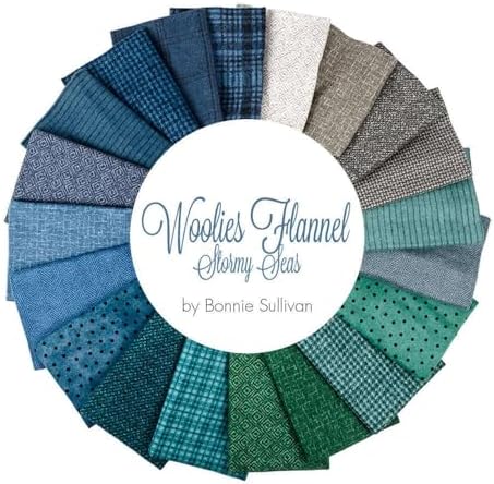 Bonnie Sullivan Woolies Flannel Stormy Seas 10" Squares 42 Pieces