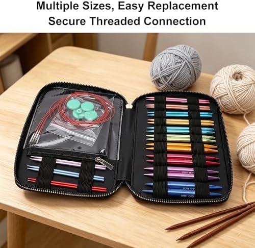 OPPWONG 13 Sizes Interchangeable Knitting Needles Set 3.0-10.0mm