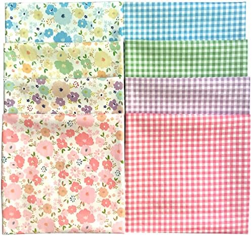 8-Piece Cotton Fat Quarter Squares, 18 x 22 Inches