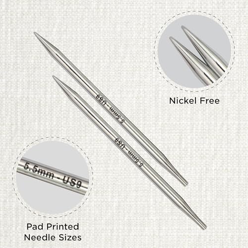KnitPro Nova Interchangeable Circular Needles 5" (13cm) | US Size 9