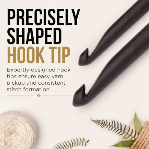 Lantern Moon Ebony Wood Single Ended Crochet Hook | US Size E (3.5mm)