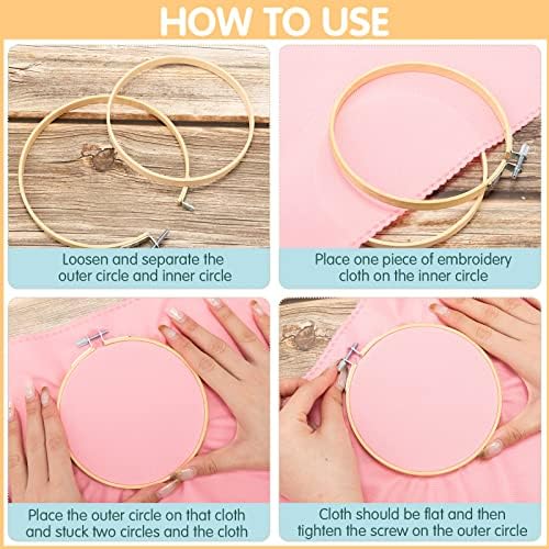 Weysat 36 Pcs 5 Inch Embroidery Hoops Bamboo Cross Stitch Round Rings