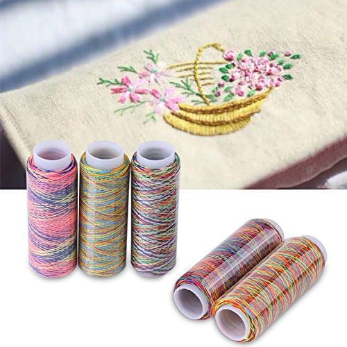 5pcs Multicolor Gradient Sewing Quilting Embroidery Thread Spools