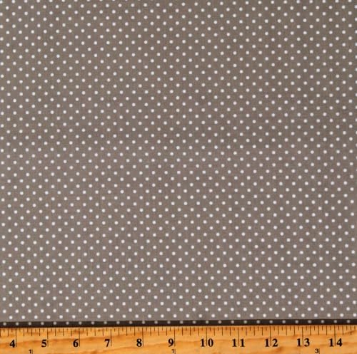 Riley Blake Cotton Swiss Dot Polka Dots Spots Spotted White on Gray