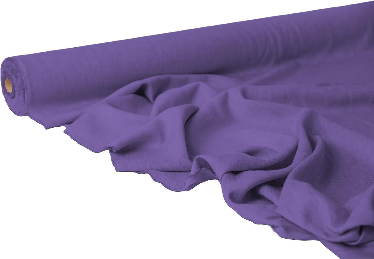 Middle Blue Purple Linen Fabric by the Yard – Natural Flax for Sewing