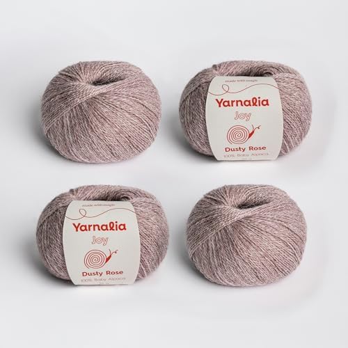 Joy Lace Weight Alpaca Yarn 4-Pack, 100% Baby Alpaca, Ultra-Soft