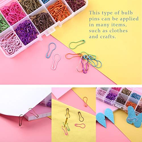 Mayboos 300 Pcs Crochet Stitch Markers, 10 Colors Calabash Safety Bulb