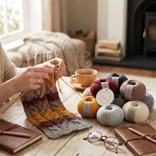 55% Extra Fine Merino Wool 45% Cotton #3 Light DK Yarn Box Set Bundle