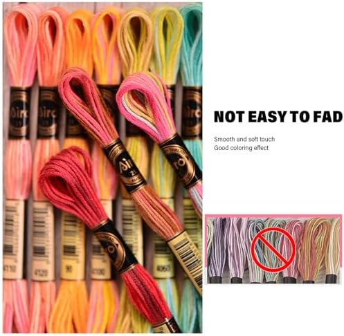 12 Skeins Gradient Polyester Embroidery Floss Cross Threads Bracelet