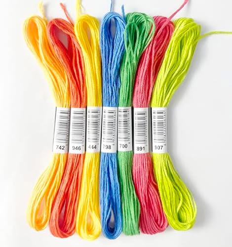 Rainbow Color Embroidery Floss with Cotton for Cross Stitch Threads