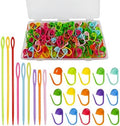 DeliaVo 200Pcs Stitch Markers for Crocheting and 9Pcs Yarn Needles Kit