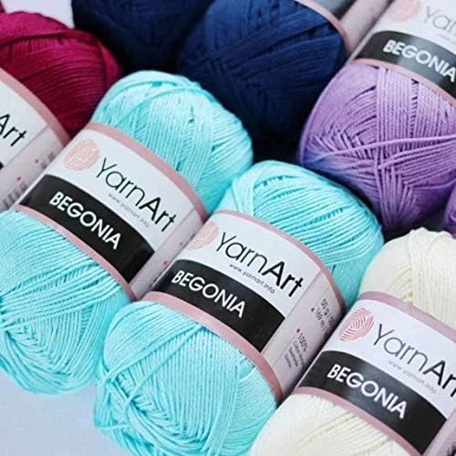 Yarn Art Begonia 100% Mercerized Cotton, Lot of 5 Skein (Pack),Total