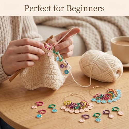 Blingcute 20-Piece Cat Numbered Stitch Markers for Crochet and