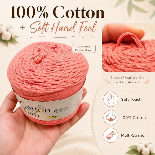 Reessy Worsted Cotton Yarn – 6 Skeins