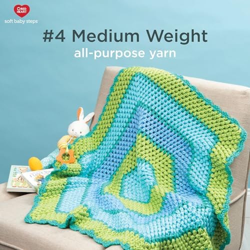 Red Heart Soft Baby Steps Yarn for Crocheting, Strawberry, 3-Pack