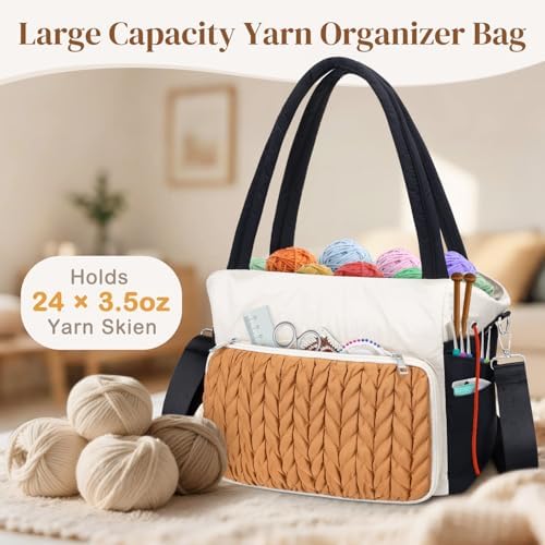 DALINDA Crochet Bag Organizer,Yarn Bag and Tote- Yarn Storage with