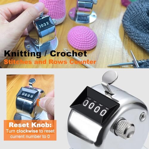 Stitch Counters for Knitting and Crocheting, Metal Knitting Row