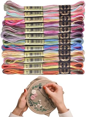 12 Skeins Gradient Polyester Embroidery Floss Cross Threads Bracelet