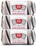 Red Heart Granny Square Grande Yarn for Crocheting, Sterling, 3-Pack