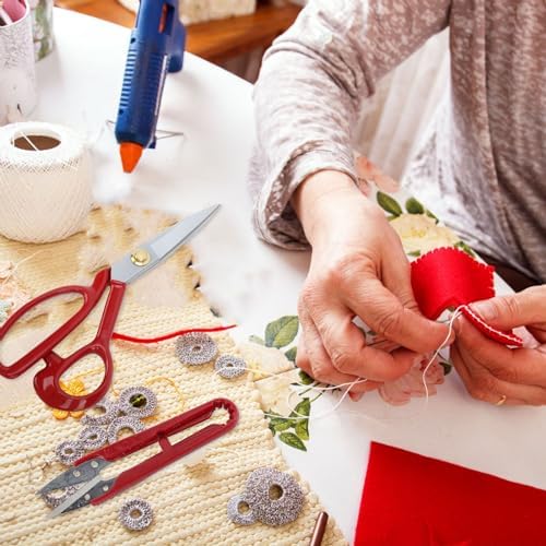 Fabric Scissors Tailor Sewing Shears (Red Handle 11 Inch)