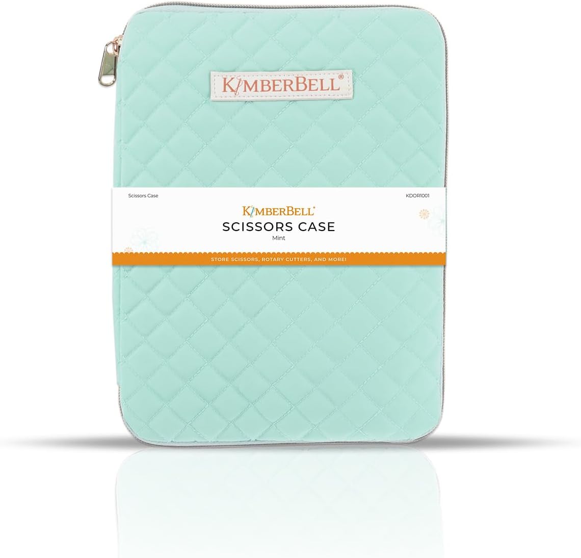 Kimberbell Scissor Case - Quilted Mint Storage for Scissors & Rotary