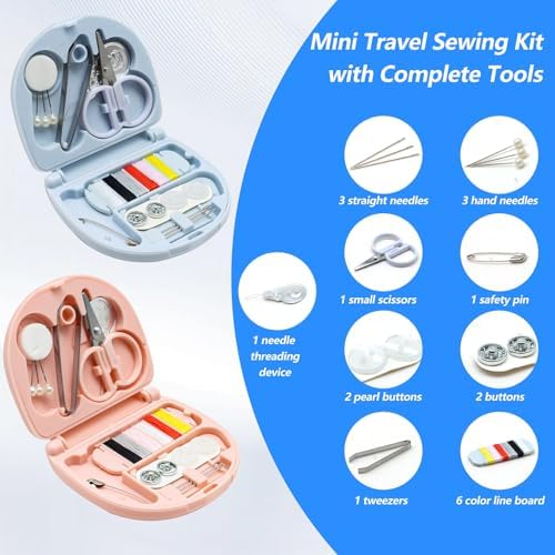 Yasdyri 4 PCS Mini Sewing Kit with Threads Scissors Hand Sewing