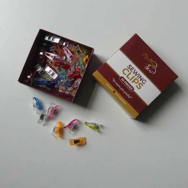 Madam Sew Fabric Clips – 50pcs Small Sewing Clips for Quilting, Fabric