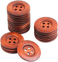 YAKA 22pcs Brown Round Wood Buttons 4 Holes,Craft Buttons for Sewing