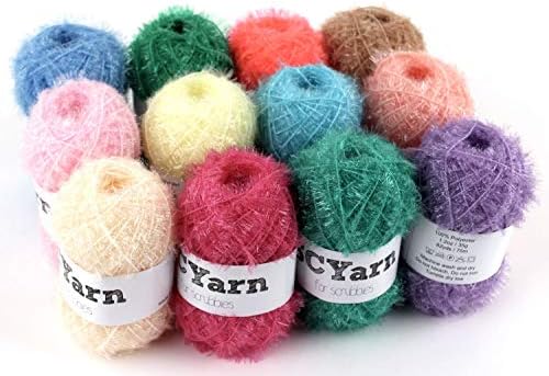 for Scrubbies 12 Skeins Bonbons Yarn Assorted Colors 100% Polyester