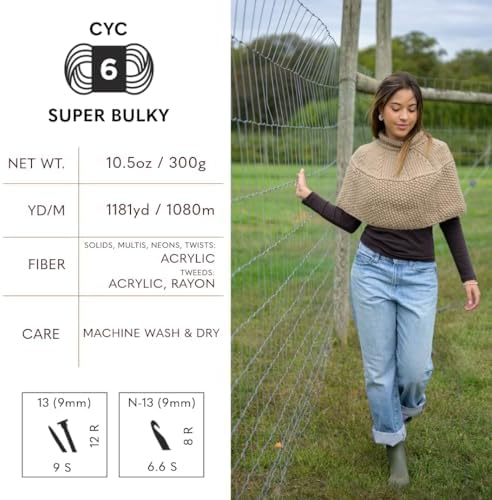 Lion Brand Yarn Hometown Yarn, Super-Bulky Yarn for Knitting