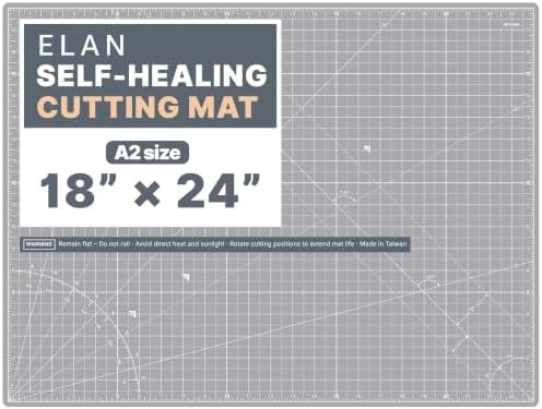 Elan Self Healing Cutting Mat 18x24 Inch, Gray Craft Board A2