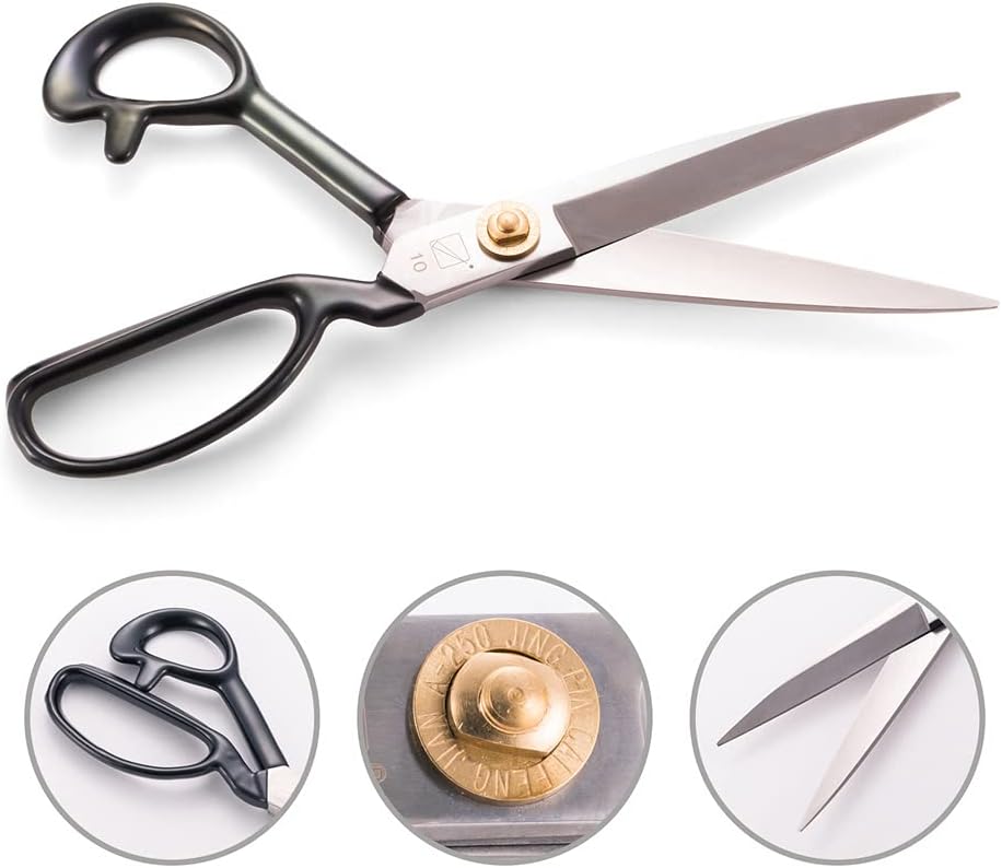 Heavy Duty Fabric Scissors 10 inch, Tailor's Dressmaking Shears