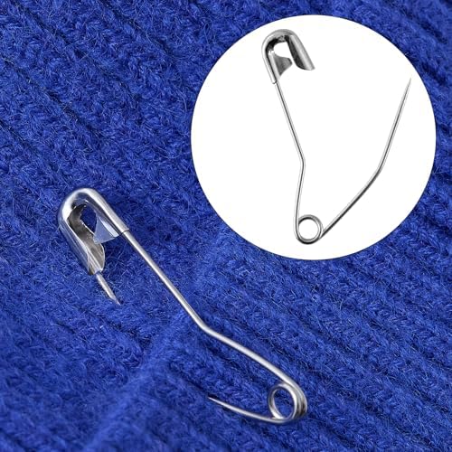 Curved Safety Pins 2 Inch - 60 Pack Quilting Basting Pins for